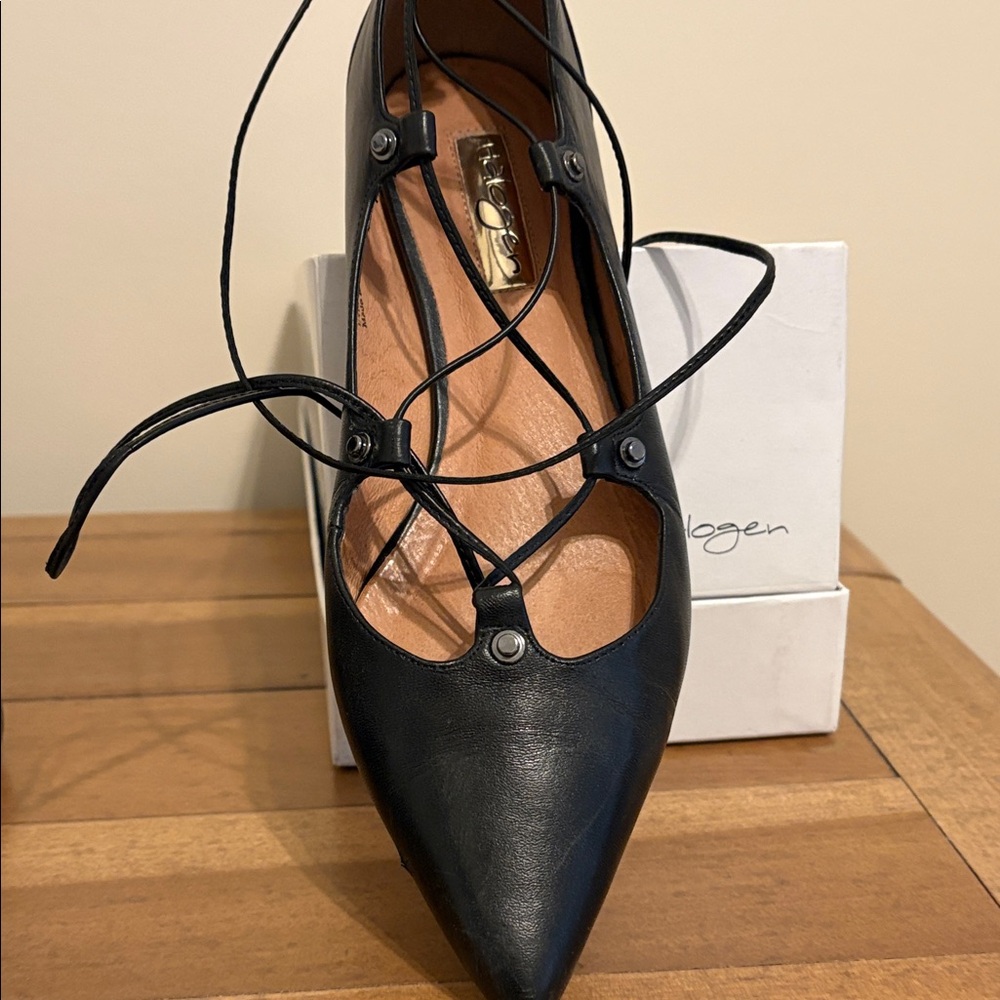 Halogen Women's Black Lace-Up Flats - Picture 5 of 9